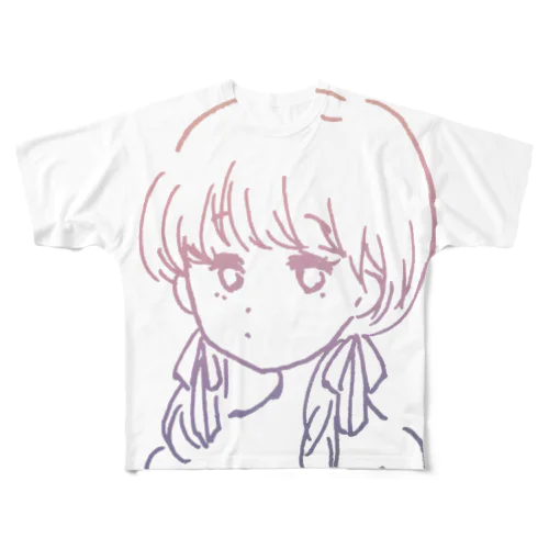 ふたつむすびの女の子 フルグラフィックTシャツ