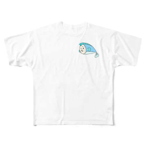 じんめんぎょ フルグラフィックTシャツ