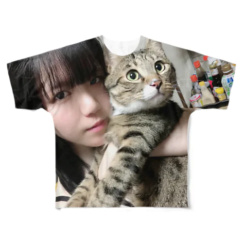 ねこ フルグラフィックTシャツ