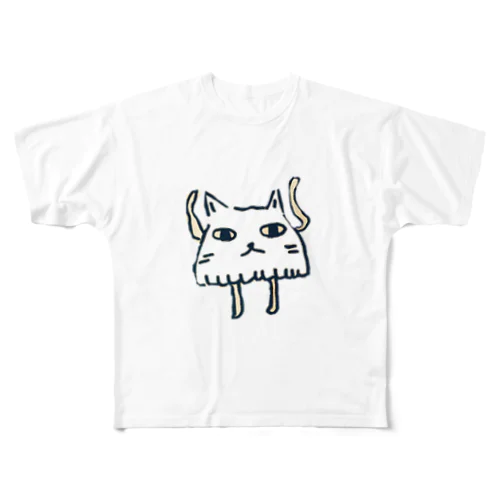 ねこになりたい(スケルトン) フルグラフィックTシャツ