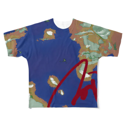 blue earth フルグラフィックTシャツ