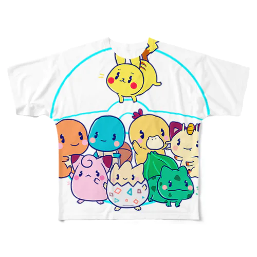 Pkecute フルグラフィックTシャツ