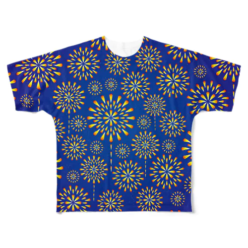 夜空に咲く花 フルグラフィックTシャツ