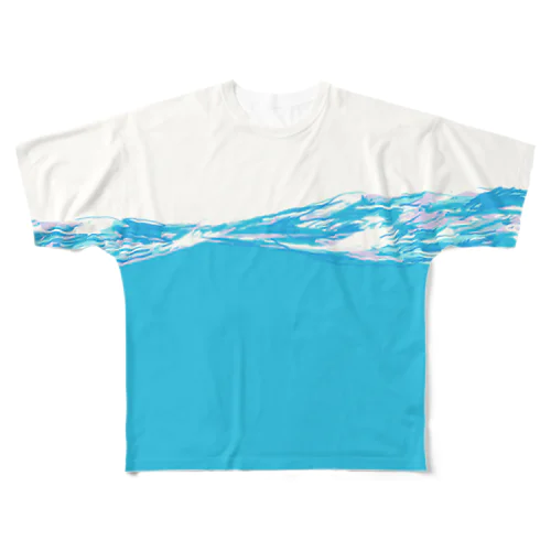 海に浸かる フルグラフィックTシャツ