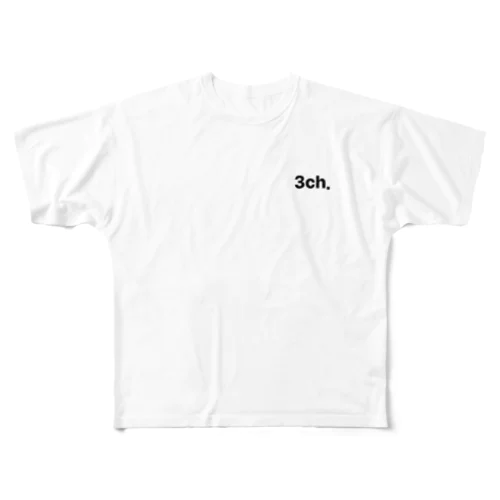 『3ch.』-White- All-Over Print T-Shirt