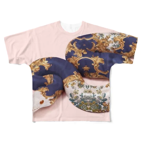 柄ガラ蛇 All-Over Print T-Shirt