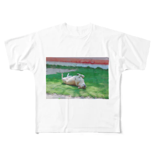 世界のノラ犬さんたち。（ひっくり返るえでぃしょん） All-Over Print T-Shirt