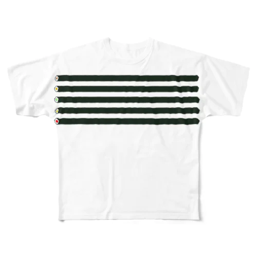 お寿司・巻物 All-Over Print T-Shirt