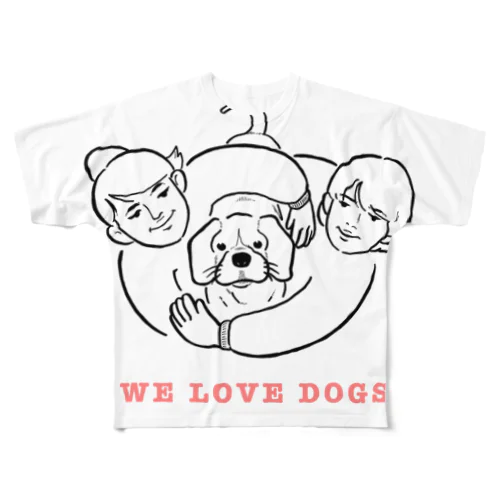 We love dog フルグラフィックTシャツ