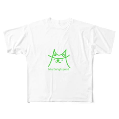Mie Enlightened 白縁取り All-Over Print T-Shirt