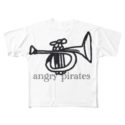 angry pirates (黒字) フルグラフィックTシャツ