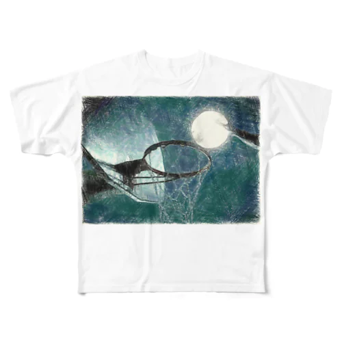 満月ノ夜ニ フルグラフィックTシャツ