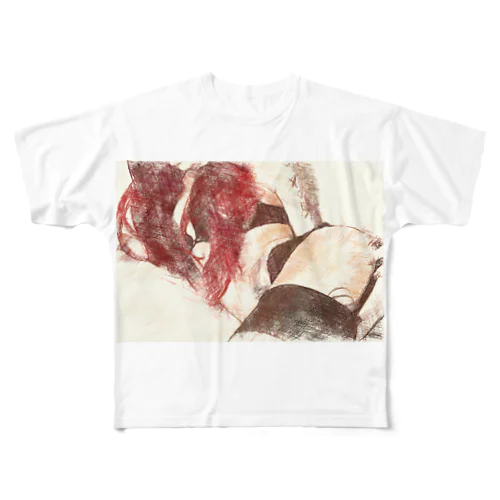 RED CALL GIRL フルグラフィックTシャツ