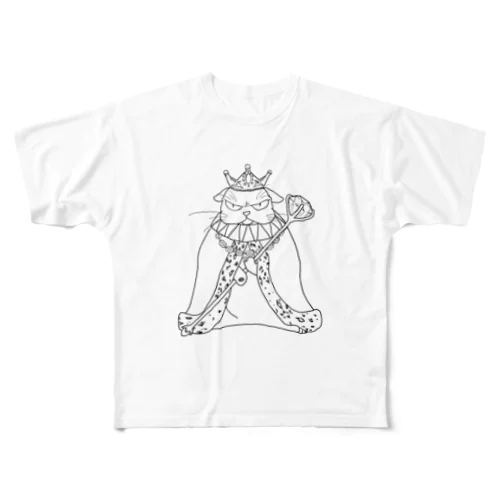 angry cat king All-Over Print T-Shirt