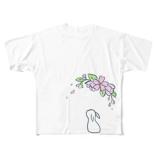 花うさぎ。2 All-Over Print T-Shirt