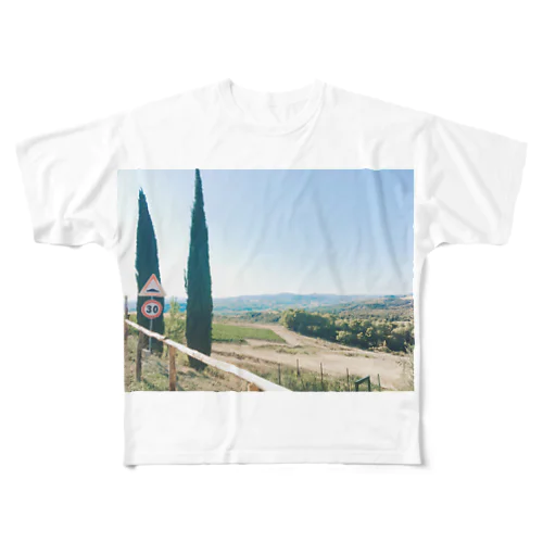 トスカーナの糸杉 All-Over Print T-Shirt