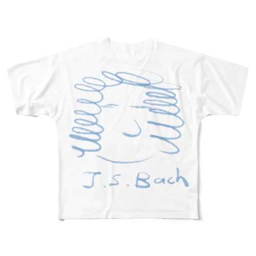 バッハ　J.S.Bach フルグラフィックTシャツ