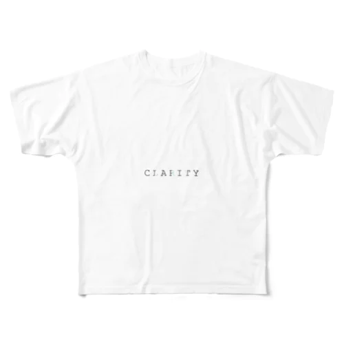 CLARITY logo フルグラフィックTシャツ