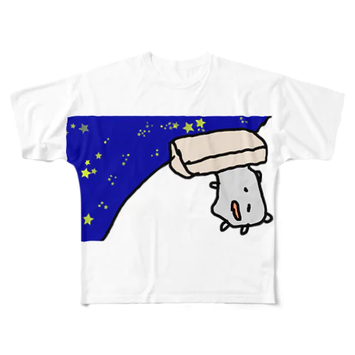 クーラーから宇宙に旅立つねこです All-Over Print T-Shirt