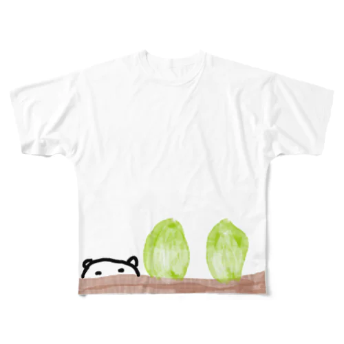 白菜畑に爆誕するねこです フルグラフィックTシャツ