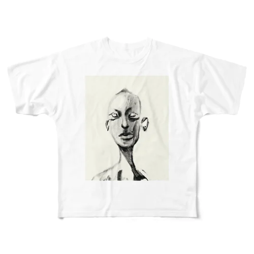 人物のドローイング All-Over Print T-Shirt
