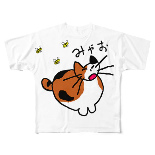 はちみつねこ フルグラフィックTシャツ