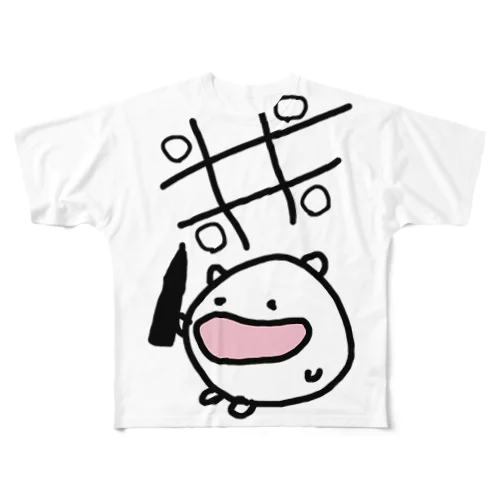 ○×ゲームを挑んでくるねこです All-Over Print T-Shirt