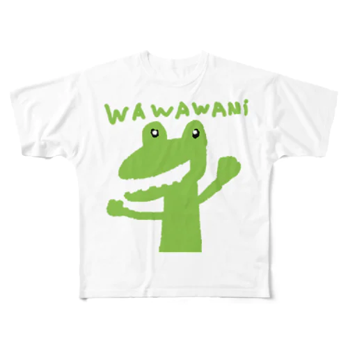 WAWAWANIワニ フルグラフィックTシャツ