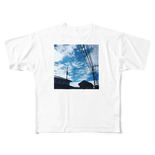 電線のある風景 All-Over Print T-Shirt