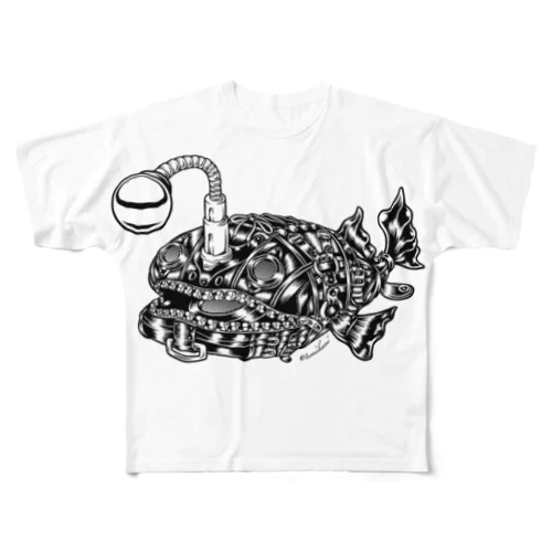 Animalia Kinky “ Black Atlantic Footballfish ”  All-Over Print T-Shirt