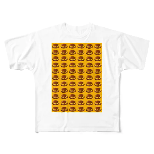 チーズハンバーグ フルグラフィックTシャツ