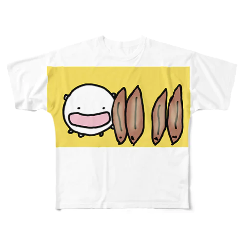 うなぎの蒲焼きを立てまくるねこです All-Over Print T-Shirt