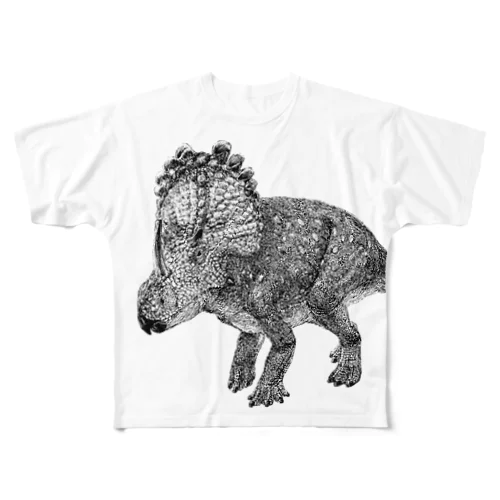 Sinoceratops(ペン画） フルグラフィックTシャツ