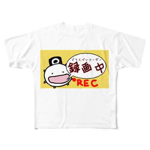 ドライブレコーダー録画中なねこです フルグラフィックTシャツ