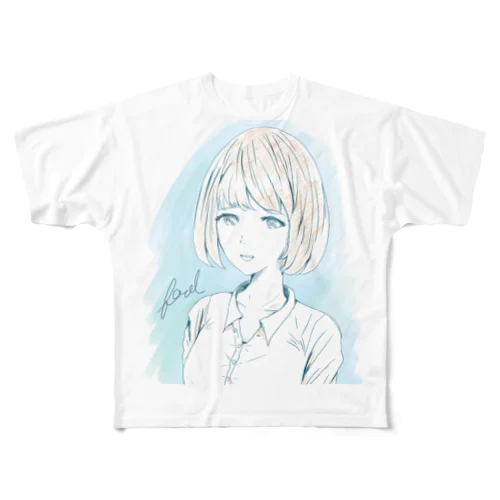 可愛い女の子 All-Over Print T-Shirt
