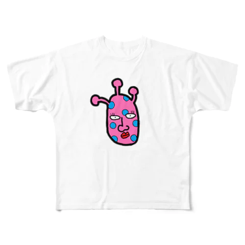 ぶさかわ宇宙人 All-Over Print T-Shirt