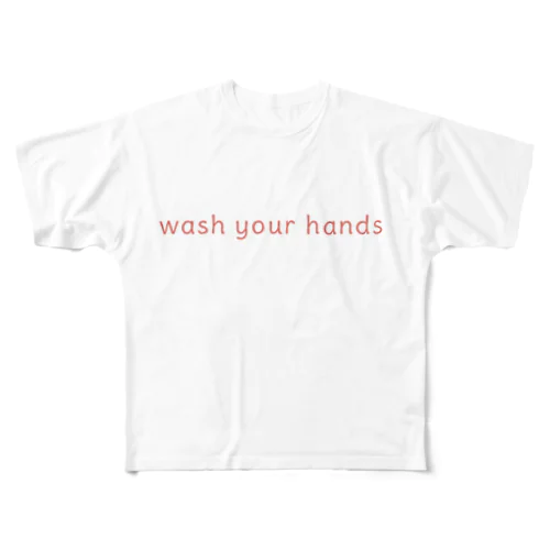 手を洗お？ フルグラフィックTシャツ