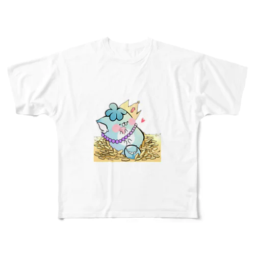 成金じんねこ フルグラフィックTシャツ