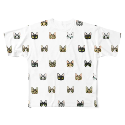 ねこまみれ All-Over Print T-Shirt