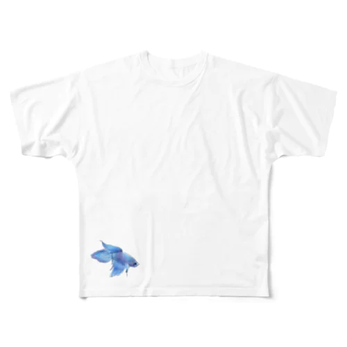 青色の熱帯魚 フルグラフィックTシャツ