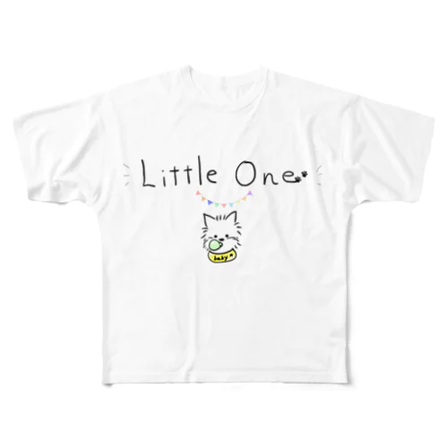 Little One　ヨーキー フルグラフィックTシャツ