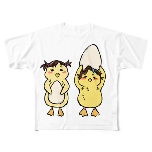 おやこ フルグラフィックTシャツ