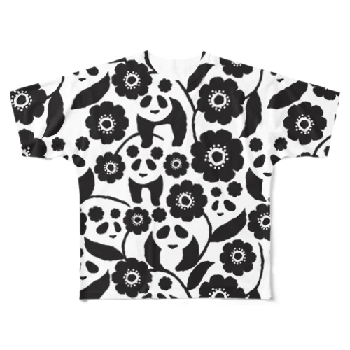 花パンダ All-Over Print T-Shirt