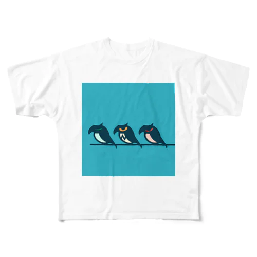 信号鳥 フルグラフィックTシャツ