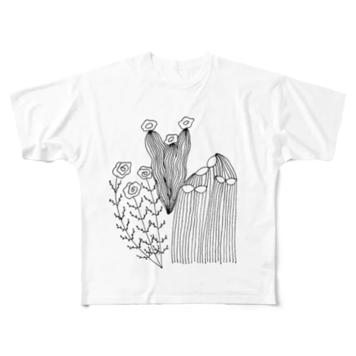 植物 フルグラフィックTシャツ