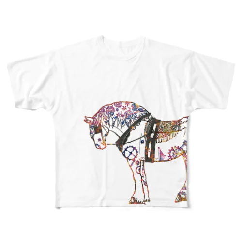 歯車と馬 All-Over Print T-Shirt