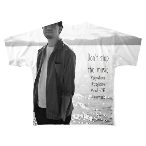 nagken Don't stop the music フルグラフィックTシャツ