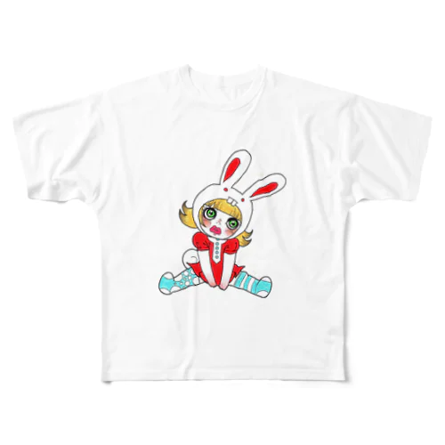 ほわわん Ms.Bunny Moog All-Over Print T-Shirt