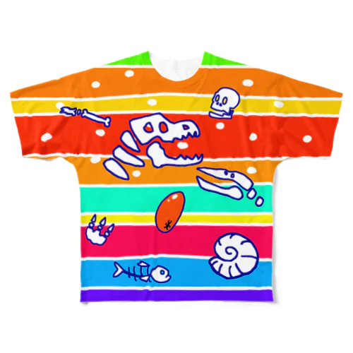 地層-フルグラフィックTシャツ All-Over Print T-Shirt