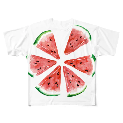 Fresh Watermelon フルグラフィックTシャツ